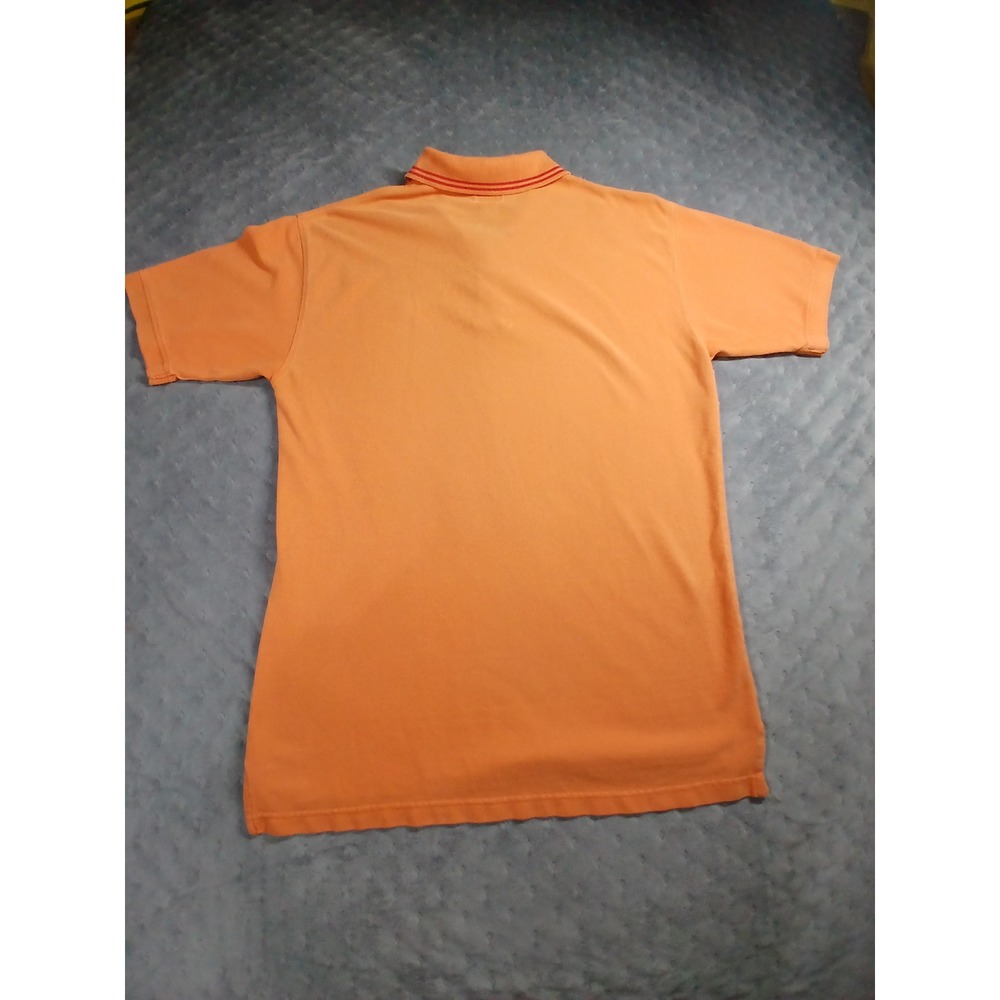 US Polo Assn Mens Orange Striped Pique Polo Shirt Short Sleeve Size M Cotton - Picture 6 of 6